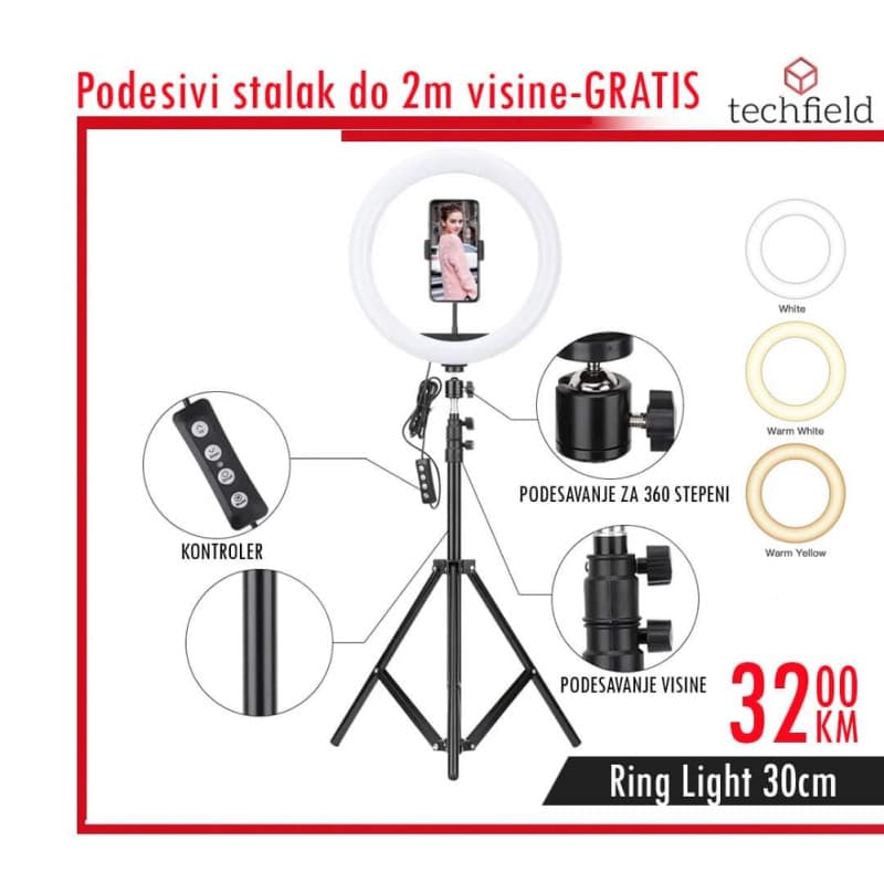 Led Ring Studio Light 
Poluprofesionalni Led prsten 30cm STALAK