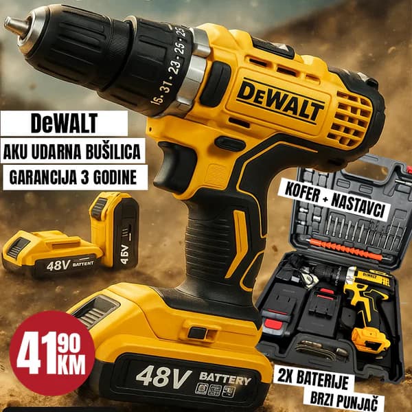 Aku udarna bušilica DeWALT sa nastavcima RASPRODAJA